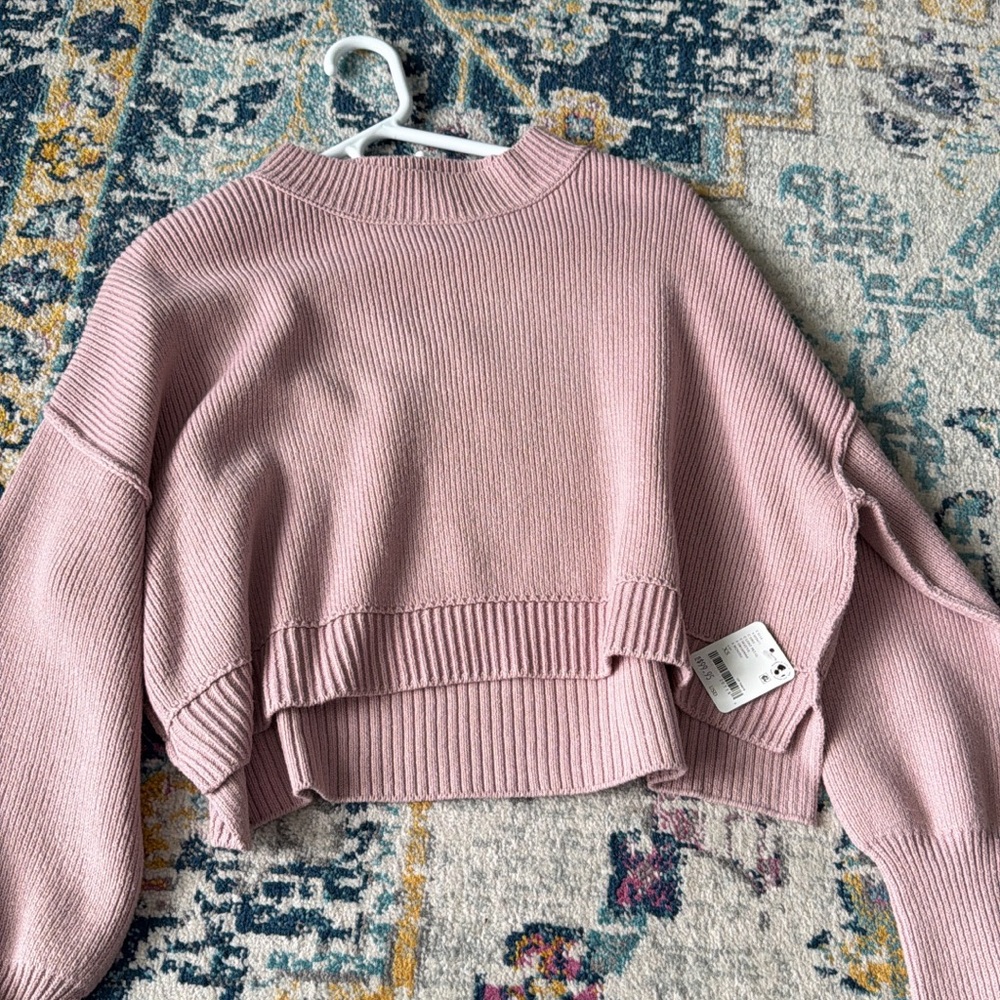 Free People Mauve Crew Neck Sweater